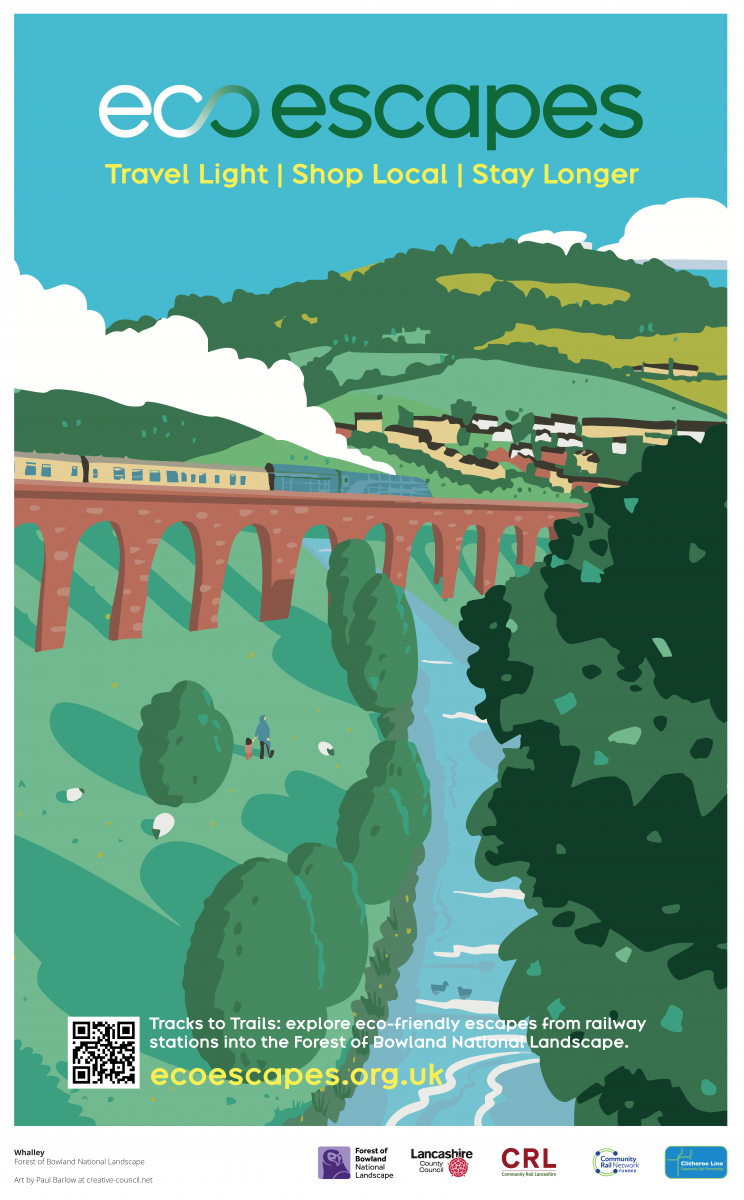 Eco Escapes poster - Whalley Train Station Eco Escapes poster - Whalley Train Station