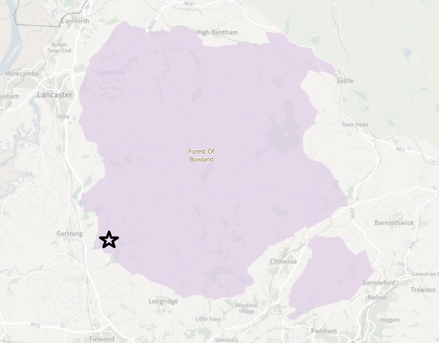 Forest of Bowland Map - Cobble Hey Forest of Bowland Map - Cobble Hey