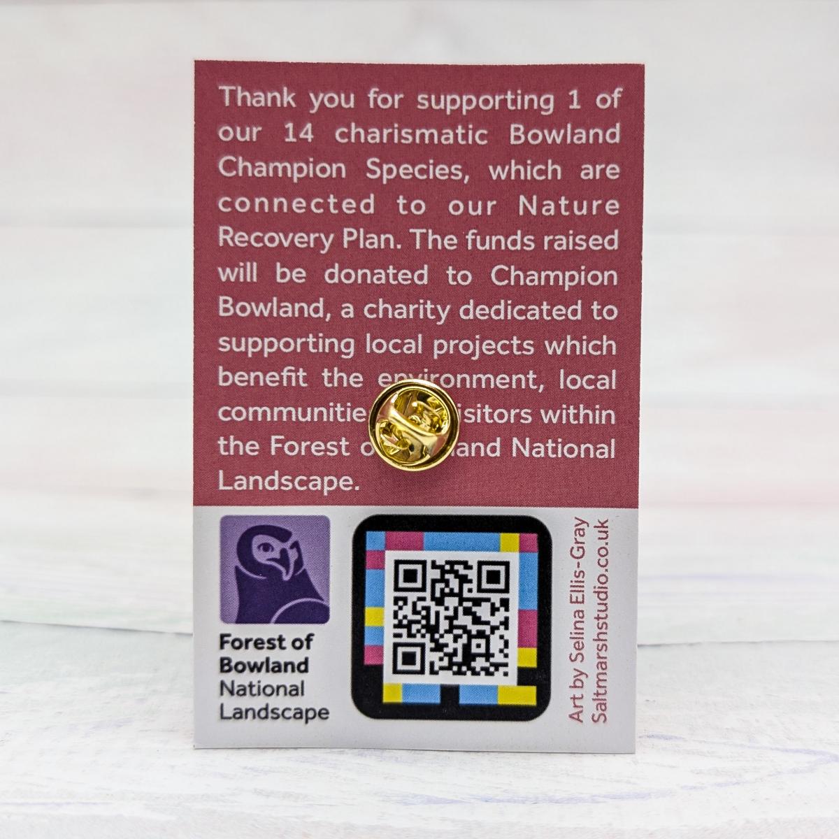 Info on reverse of badges Info on reverse of badges